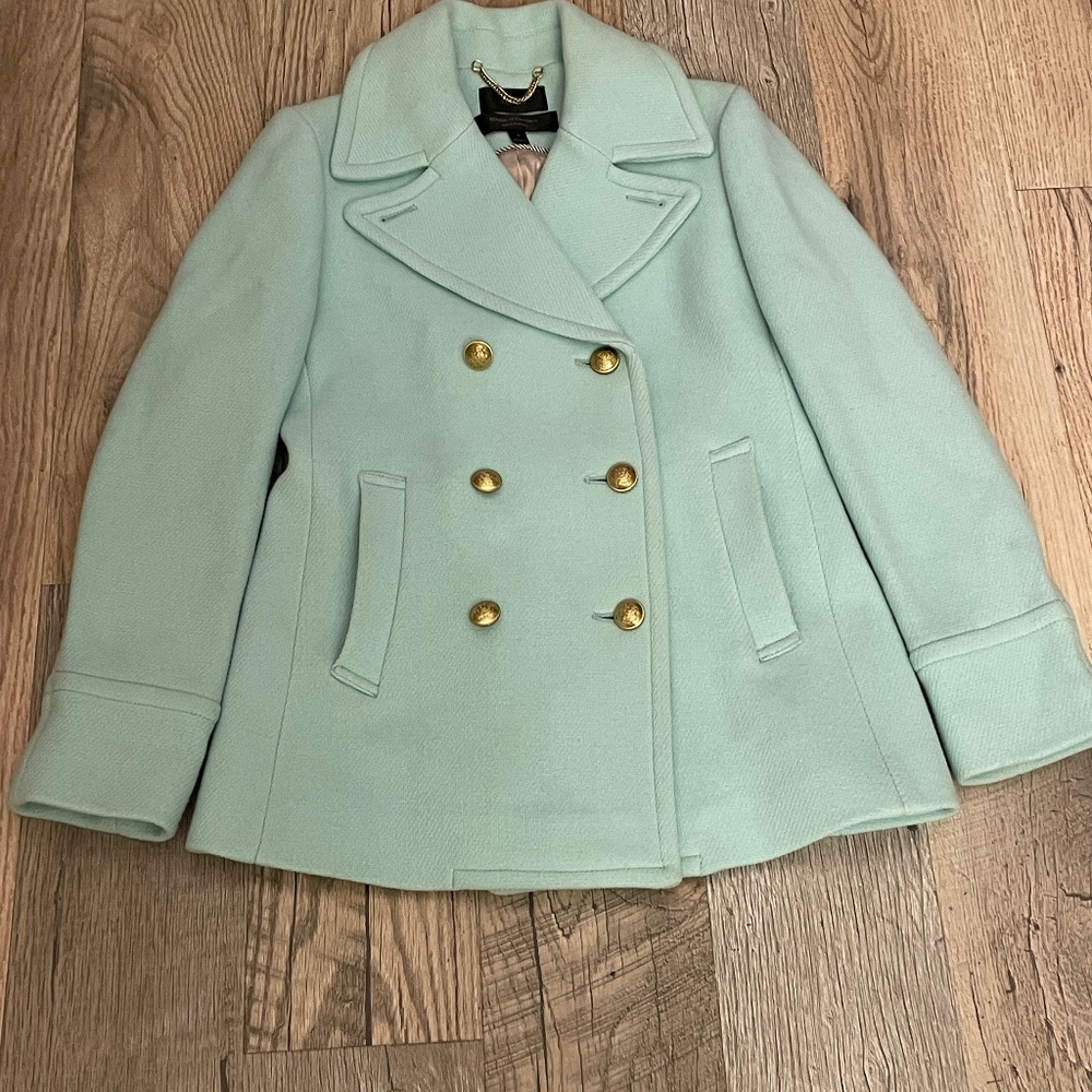 JCrew Majesty Peacoat in Stadium Cloth  Minty Green - Size 2